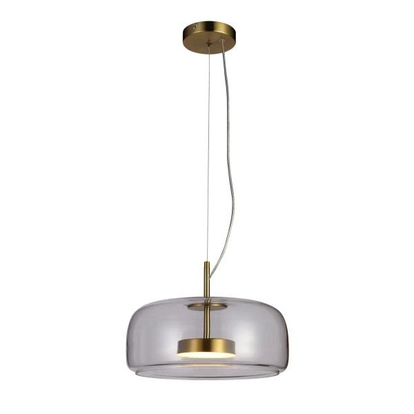 Owalna lampa wisząca Caste PND-17760B-BRSS-CL LED 10W 3000K szklana złota