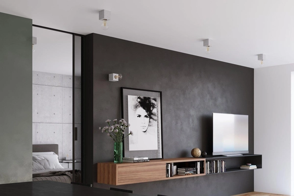 Kinkiet LAMPA ścienna SL.0682 loftowa OPRAWA kostka cube betonowa szara