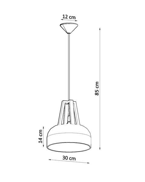 LAMPA wisząca SL.0388 metalowa OPRAWA okrągły ZWIS rustykalny drewno biały