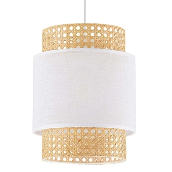 Ekologiczna lampa wisząca ratanowa Boho 6528 TK Lighting biała słomkowa