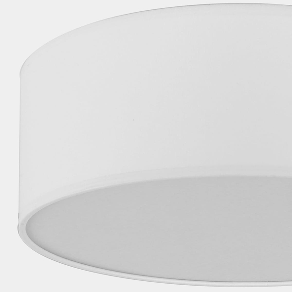 Okrągły plafon do salonu Rondo 1086 TK Lighting z tkaniny metalowy biały