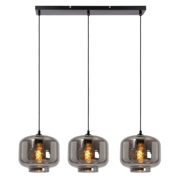 Szklana lampa zwieszana MEDINE 46413/03/65 Lucide szary przydymiony