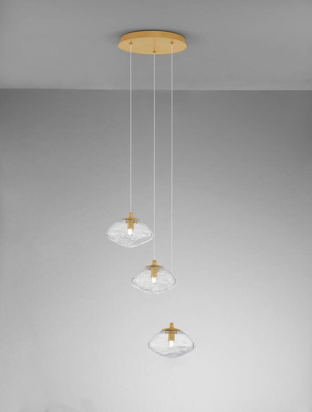 Lampa wisząca kaskada NAYARIT LE42900 Luces Exclusivas przezroczysta złota