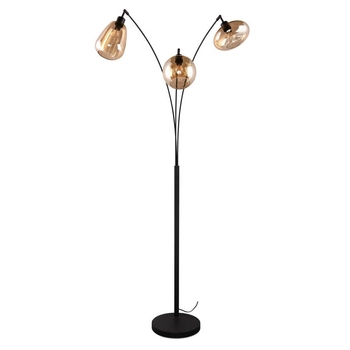 Loftowa lampa stojąca VESTARI DL313417000 do salonu kule czarna bursztynowa