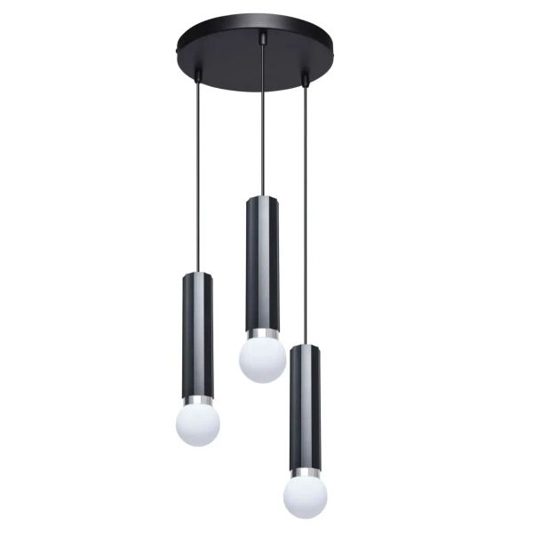 Nieregularne zwisy kule żyrandol Macera PND-33849-3R-BK czarny
