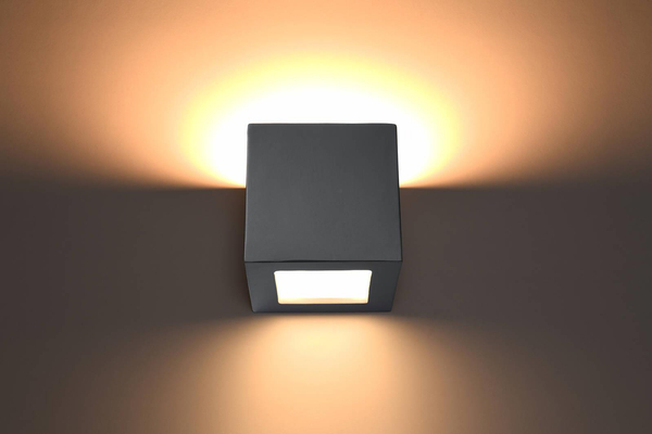 Ceramiczna LAMPA ścienna SL.0871 loftowa OPRAWA kinkiet kostka szara
