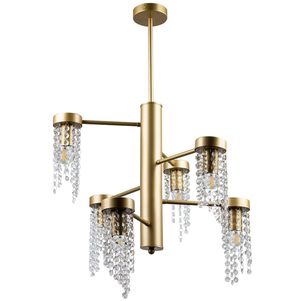 Glamour LAMPA sufitowa GEA 316318 Polux metalowa OPRAWA z kryształkami złota