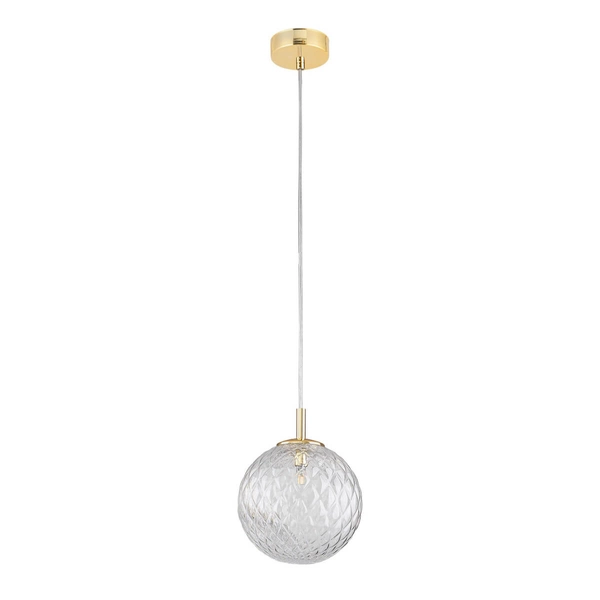 Szklana wisząca lampa CADIX 4609 TK Lighting kula przezroczysta złota