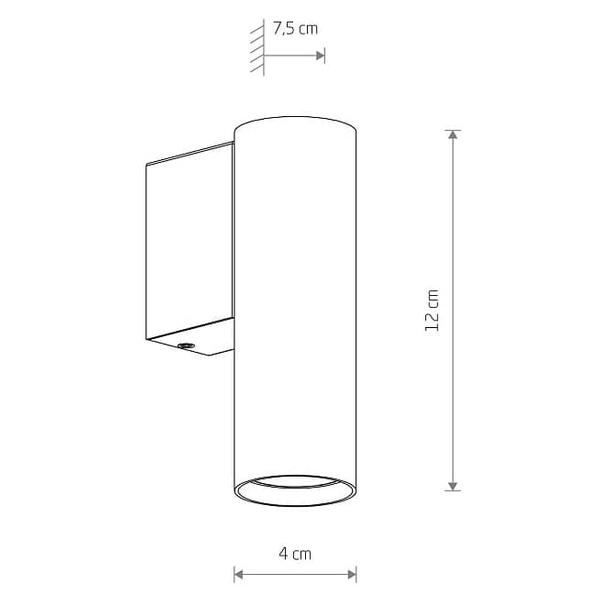 Lampa ścienna punktowa tuba Fourty 10748 Nowodvorski stick mosiądz