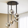 Modernistyczna LAMPA sufitowa UNIVERSE 108111 Markslojd metalowa OPRAWA szklane kule kaskada czarna przydymiona