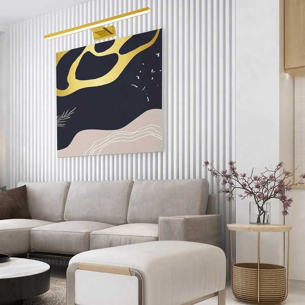 Złoty kinkiet metalowy Pinto listwa LED 12W do pokoju