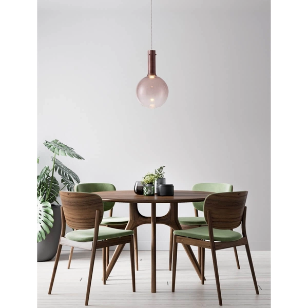 Wisząca lampka do salonu JAVIER LE44485 LED 6W 3000K bańka biała brązowa