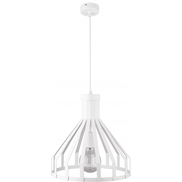 Wisząca LAMPA industrialna KOLA 30910 Sigma druciana OPRAWA metalowy ZWIS rustykalny klatka loft biała