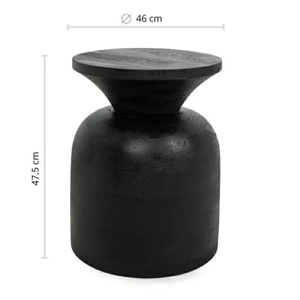 Stolik kawowy BISATO MM001501100323 czarny drewniany do salonu 35cm