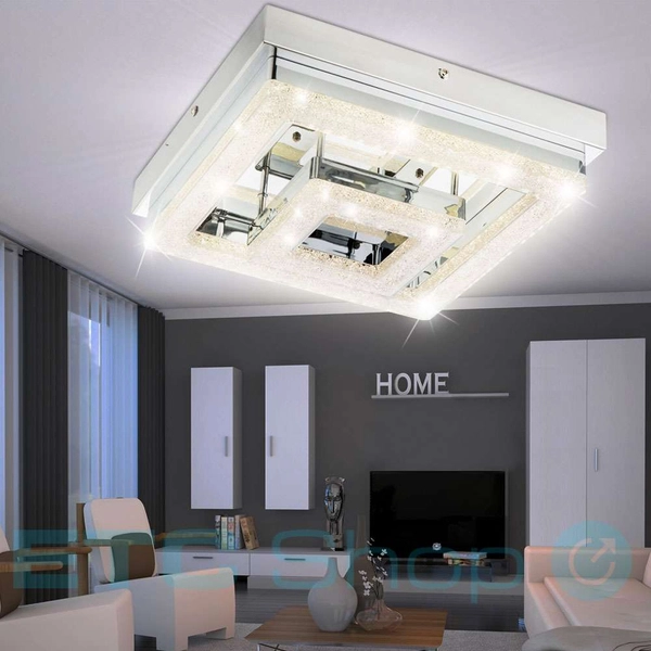 Plafon LAMPA sufitowa FOGO 49246-16 Globo kryształowa OPRAWA kwadratowa LED 16W glamour crystal przezroczysta corliano