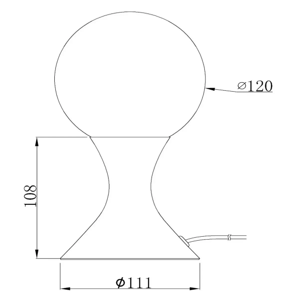 Nocna lampka MOYA 25516/01/30 Lucide szklana kula czarny biały