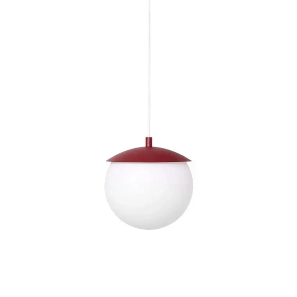 Lampa wisząca okrągła KUUL KLG141P0 burgundowa kula 1xE27 do jadalni