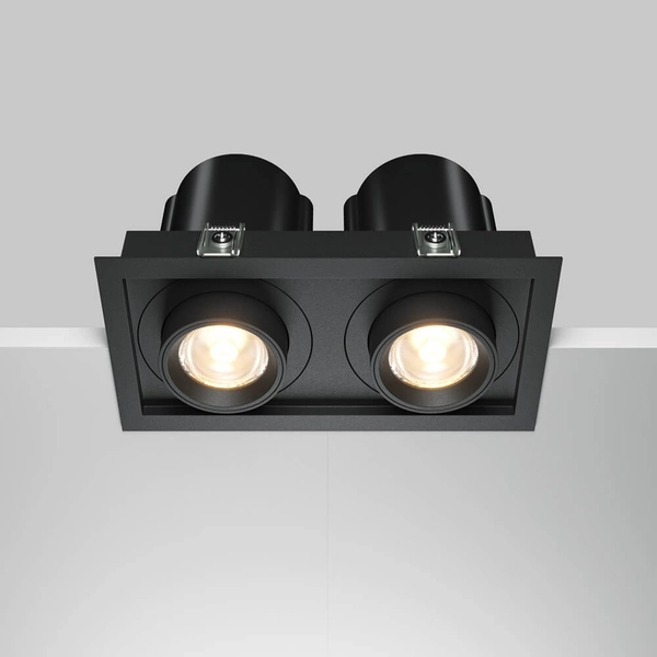 Podwójna lampa nasufitowa Hidden DL095-02-10W3K-B LED 20W 3000K czarna