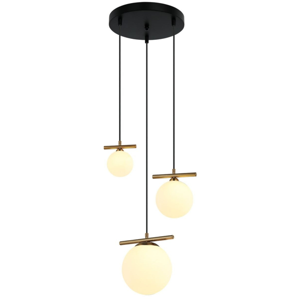 Potrójna lampa wisząca Merseta PND-463323A-BRO+W Italux balls antyczny brąz