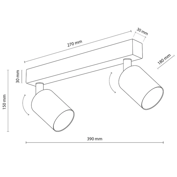 Podwójna lampa natynkowa Top 6180 reflektorek punktowa brązowa