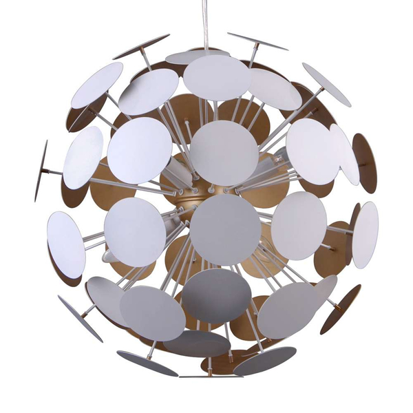 LAMPA wisząca MAILONE AD20180/6B WH+GD Italux OPRAWA metalowa kula ball biała złota
