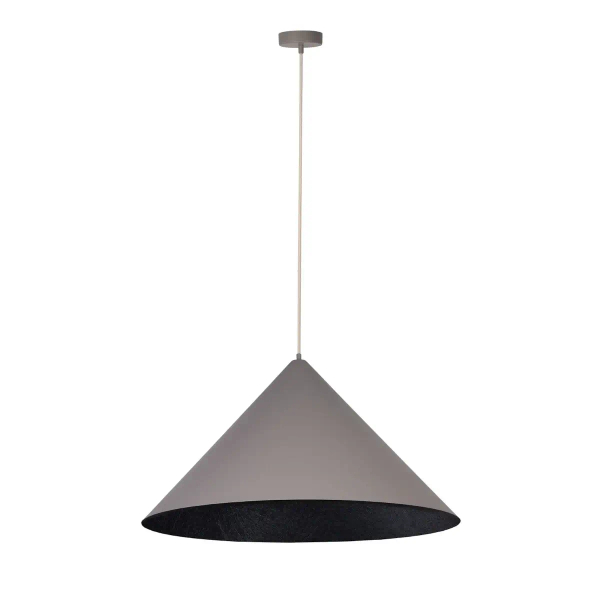 Wisząca salonowa lampa VESUVIO 41063 stożek szary czarny