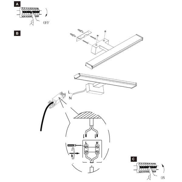 Kinkiet LAMPA ścienna ONNO 79297/08/12 Lucide łazienkowa OPRAWA prostokątna LED 8W 3000K metalowa IP44 satyna chrom biała