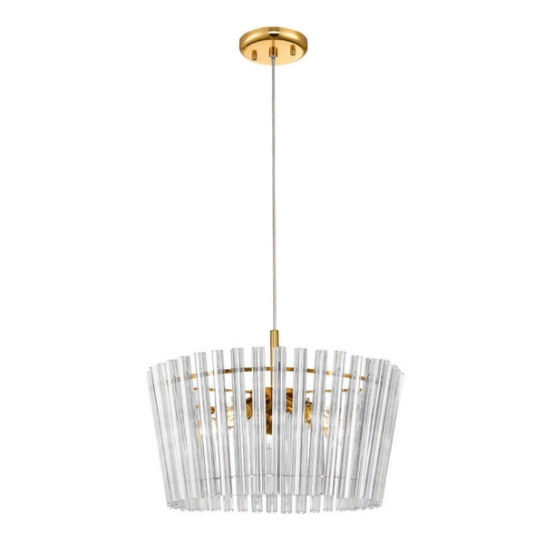 Wisząca lampa Bach P0547-05H-F9AC Zumaline szklana przezroczysty złoty