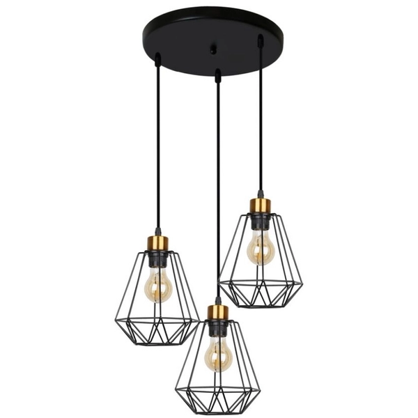 Salonowa lampa wisząca Primo 33-06172 Candellux druciana złota czarna