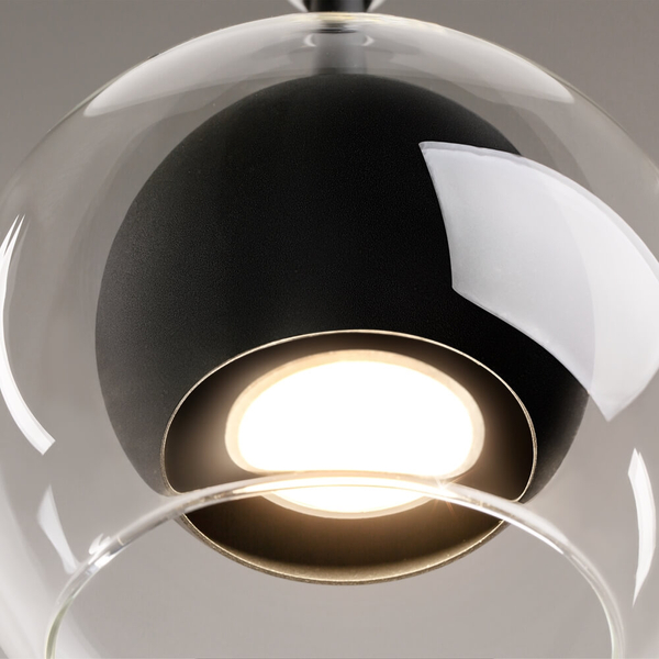Lampa wisząca Ros MOD227PL-01B Maytoni bubbles czarna przezroczysta