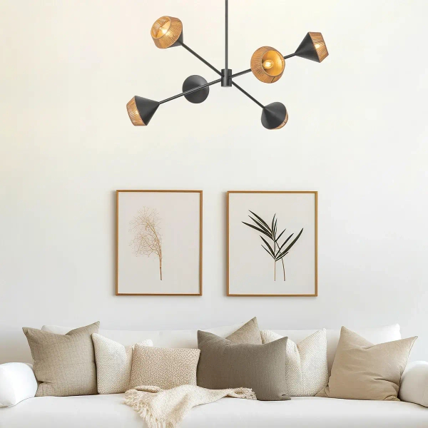 Designerska wisząca lampa Daphne ALM-DAPHNE6-MB nad stół czarny