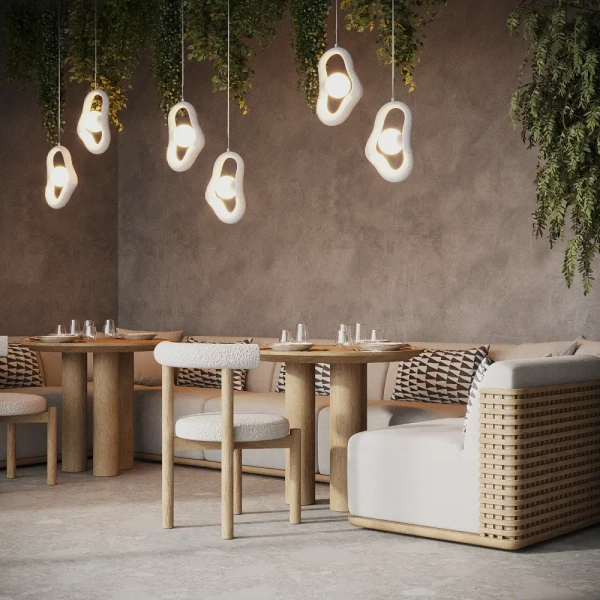 Geometryczna lampa wisząca Opus MOD380PL-01W do sypialni biała
