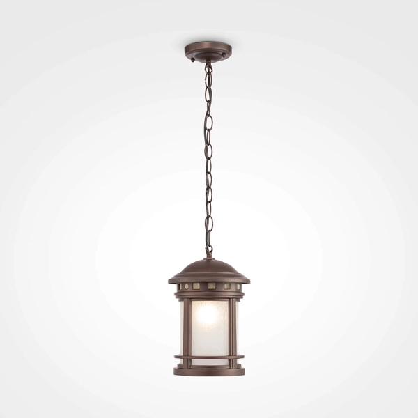 Wisząca lampa Salamanca O031PL-01BR szklana brązowa