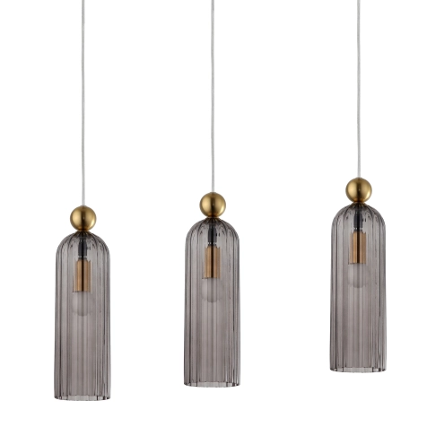 Lampa wisząca Piega przydymiony zwis salonowy na listwie