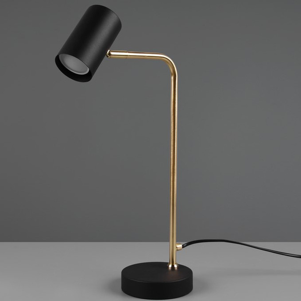 Stojąca LAMPA biurkowa VANTOS DL108512400 Trio regulowana LAMPKA loftowa tuba metalowa stołowa mosiądz