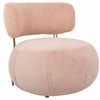 Tapicerowany fotel Low Teddy Pink HE510X-3.PECH.PINK do sypialni różowy 
