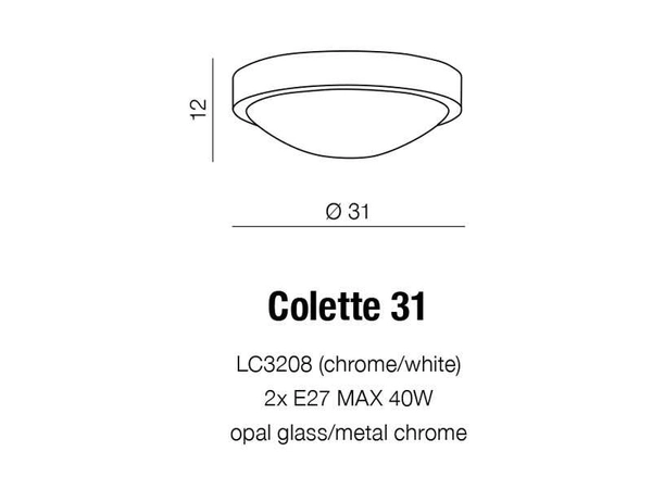Łazienkowy plafon Colette AZ1311 Azzardo IP44 biały chrom