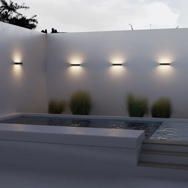 Kinkiet ścienny ogrodowy Lot O428WL-L20GF3K LED 20W 3000K IP65 grafitowy