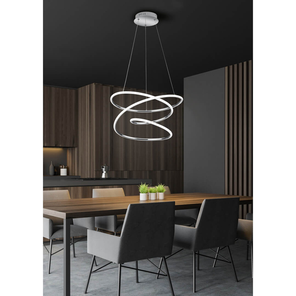 Wisząca lampa NEMENIA DL106-37051 RL Light LED 36W 4000K pofalowana chrom