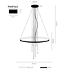 Nowoczesna lampa wisząca Luna 8978 LED 49W 3000K tuby mosiądz