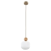 Wisząca lampa nad stół Ballo 11049 szklana ryflowana biały beżowy