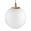 Minimalistyczna lampa wisząca ALUR 11150119 Kaspa do jadalni biała dąb