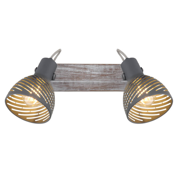 Lampa reflektorowa sufitowa Mori 54661-2 drewniana szara biała