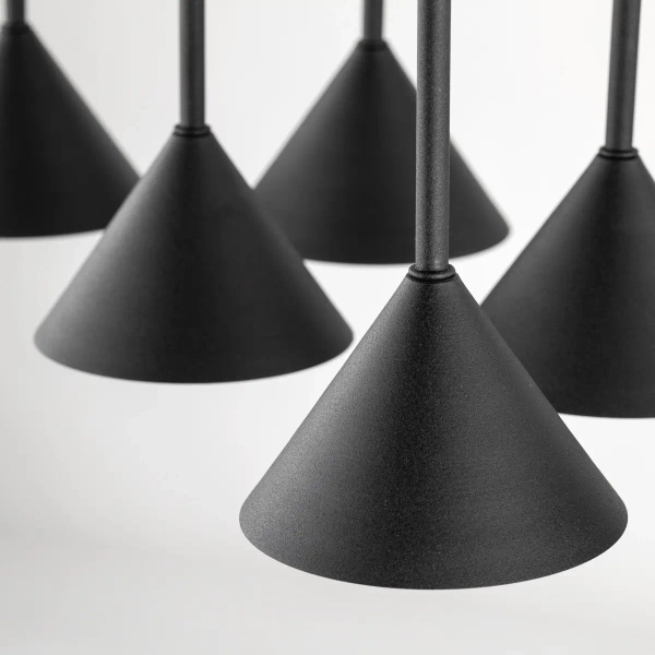 Wielopunktowa lampa wisząca CONO 10306 stożkowa czarny