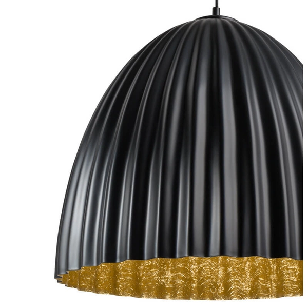 Zawieszana lampa do jadalni Telma 32027 Sigma plisowana czarna złota