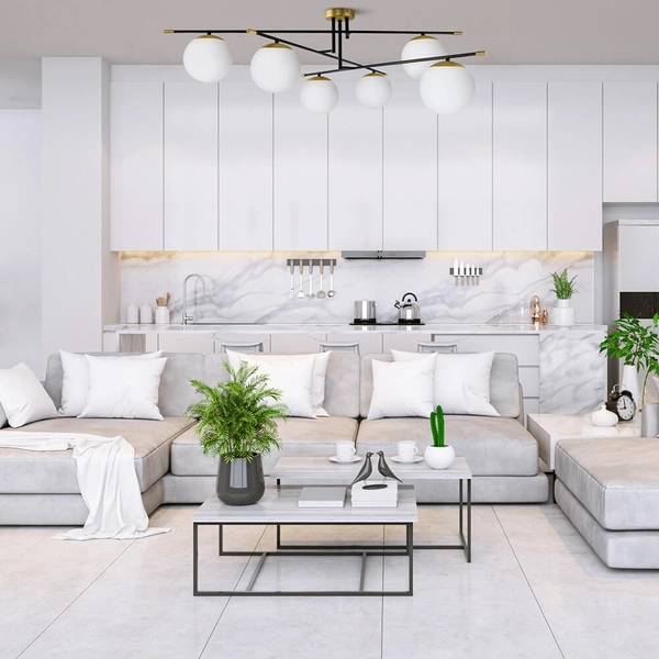 Lampa sufitowa molekułowa Nostalgia MOD048CL-06G biała czarna