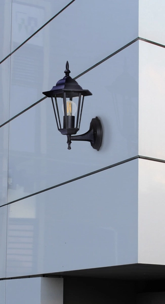 Lampa elewacyjna Standard K-5009A UP CZARNY retro czarna