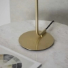 Stołowa lampka glamour  L&-198817 metalowa szklana biała mosiądz