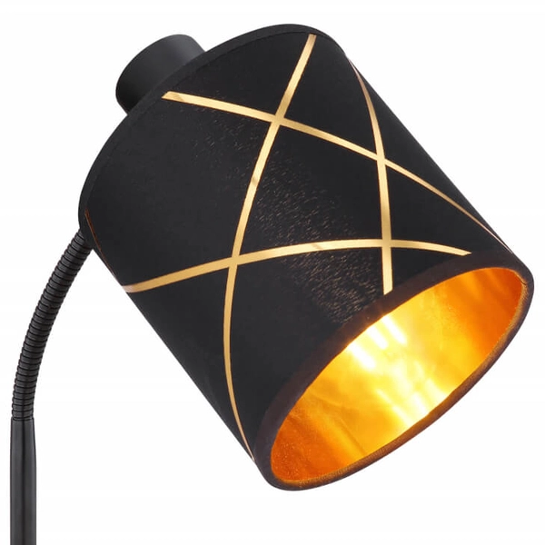 Lampa biurkowa Glamour okrągła 15431-1T Globo z włącznikiem czarna złota