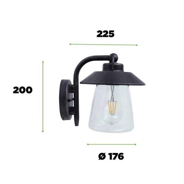 Rdzawy kinkiet CATE 5264201213 ścienny metalowy IP44 1xE27